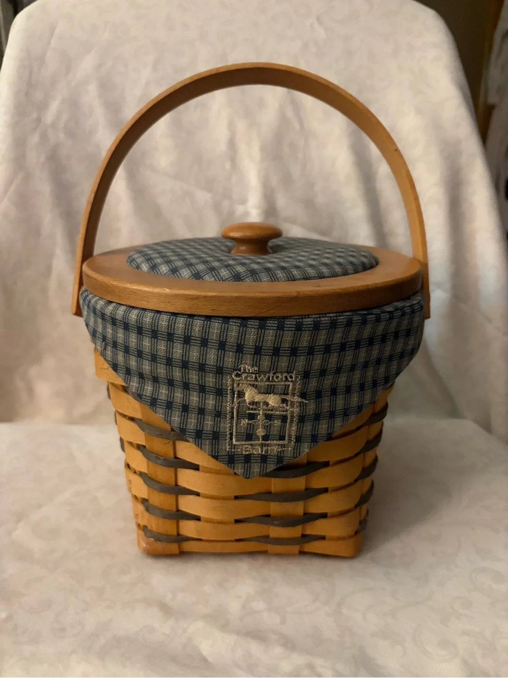 Longaberger 1998 Commemorative Barn Raising Basket with Wooden Lid